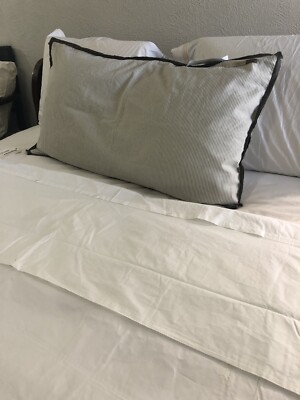 Daniel Stuart Studio Delux Queen Pillow Sham Stripes Zip Gray Suggested $179