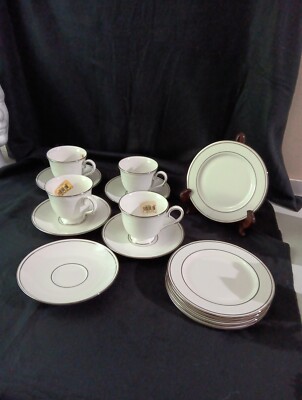 Lenox Federal Platinum 12 piece Fine China Cups/Saucer B&B Plates 
