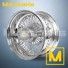 14X6 LUXOR WIRE WHEELS 72 STRAIGHT REV RIM CHROME SINGLE 1 PIECE WHEEL SET