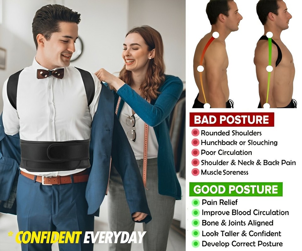Back Shoulder Support Humpback Straightener Medical Posture Corrector ...