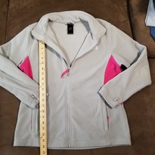 The North Face ALWU Kumbu Full Zipper Fleece Jacket GIRLS XL 18 GRAY PINK
