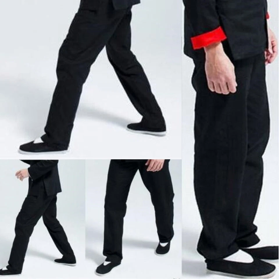 Pantalones chinos Wing Chun Kung Fu Artes Marciales Pantalones Disfraz Vestido Algodón Deporte Foto 2 de 4