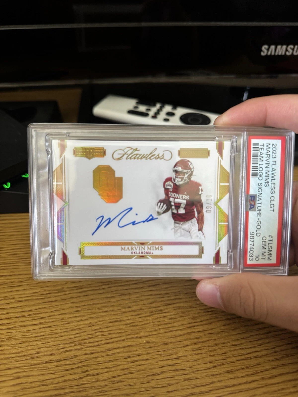 Marvin Mims Panini Flawless Collegiate Team Logo Signatures #TLSMM Gold