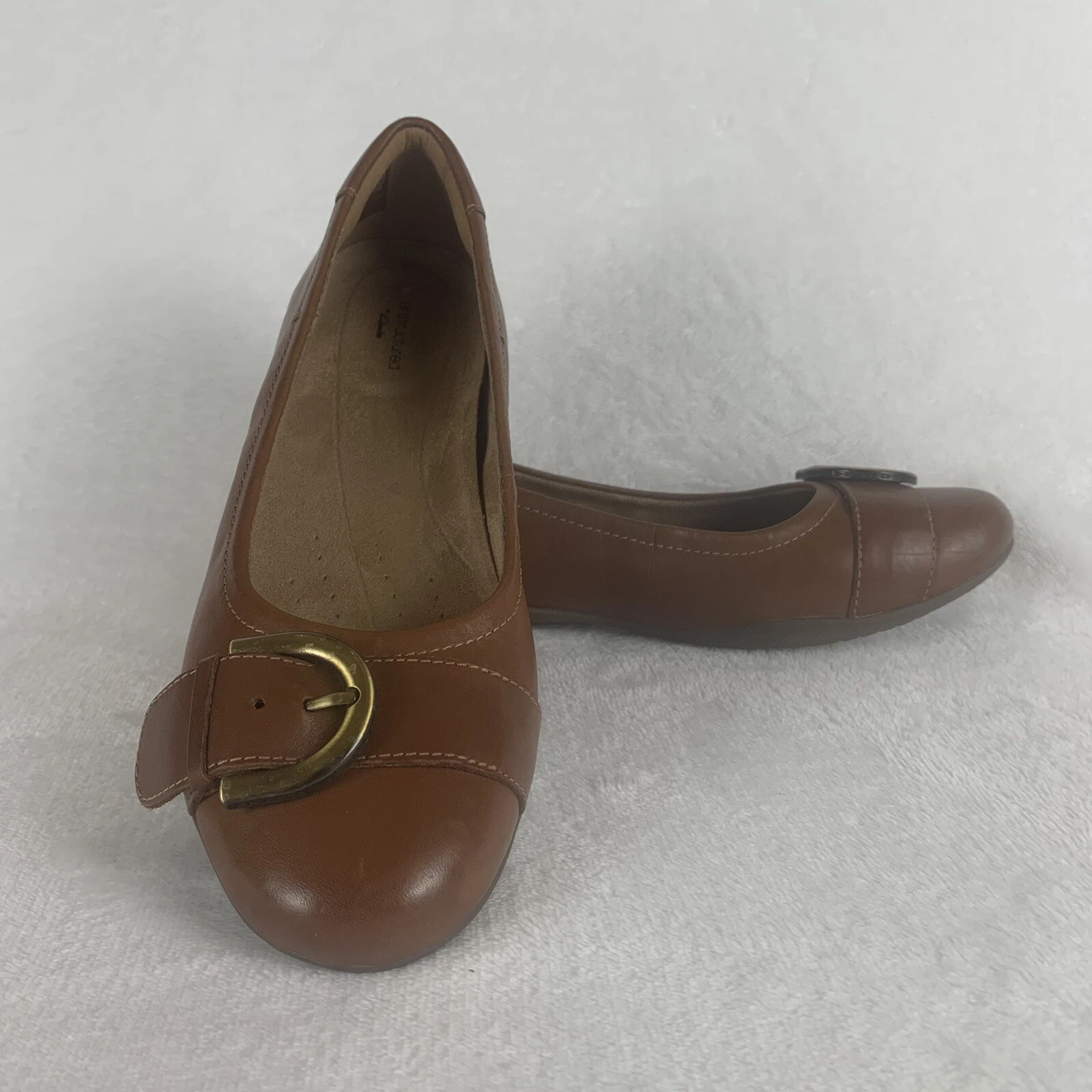 Scarpe comode Clarks Neenah Lark Ballet Flat in Cognac marrone taglia 6 usate in ottime condizioni