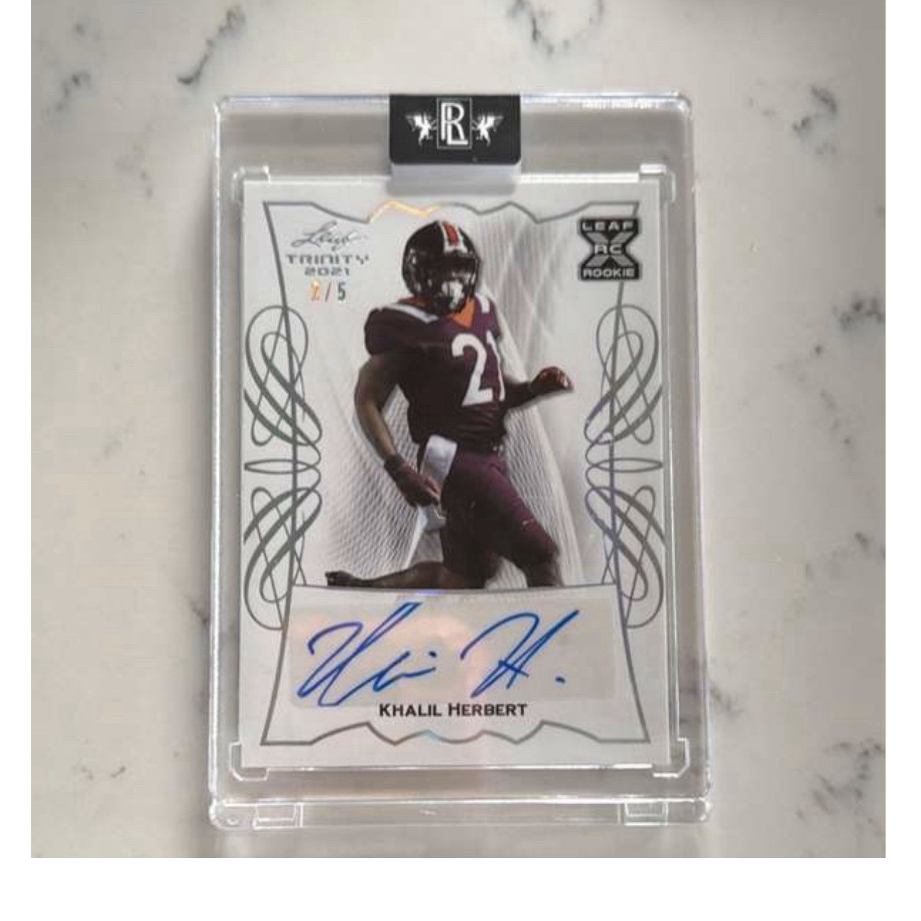 BA-KH2 Khalil Herbert 2021 Leaf Trinity: Silver #/5 Autograph 