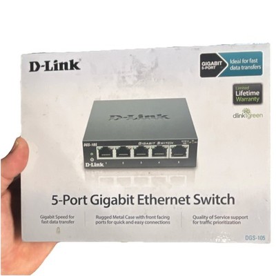 D-Link DGS-105 5-Port Gigabit Ethernet Switch Unmanaged Metal Case