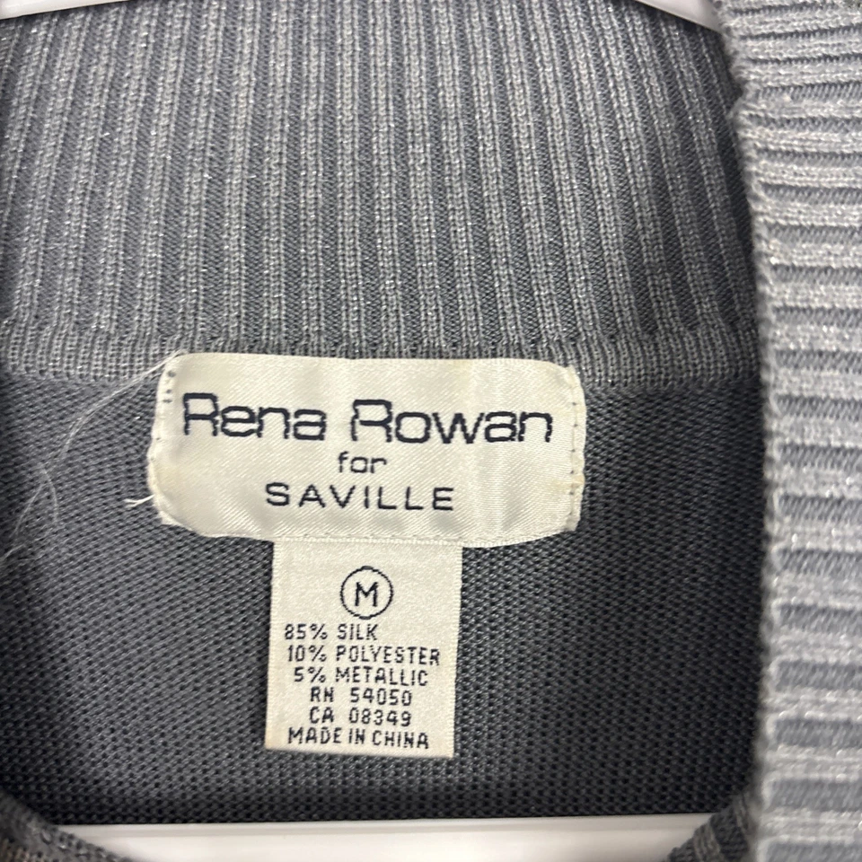 Suéter Rena Rowan para Saville para mujer talla M gris mezcla de seda cuello falso Foto 3 de 4