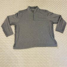 Johnston  Murphy Shirt Mens 2XL Gray Long Sleeve 1/4 Zip Pullover