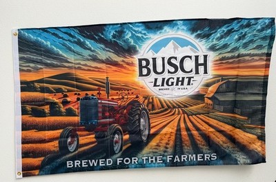 Busch Light Beer Brewed for the Farmers Tractor 3x5 Ft Flag Banner Wall Decor