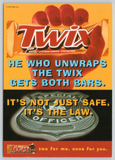 Twix Candy Bar "Colui che srotola" Tower Records 1997 GoCard cartolina promozionale NOS
