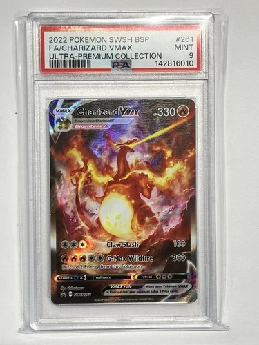 2022 POKEMON SWSH BLACK STAR PROMO 261 FULL ART/CHARIZARD VMAX PSA 9