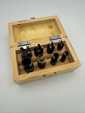 Woodworking Round Dowel Maker Cutter Set – 7-Piece Steel Bits with Wooden Case