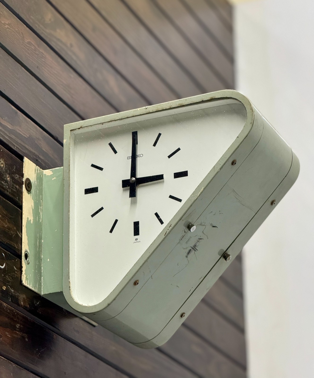 Made in Japan Double Side Wall Mount Nautical Seiko Electric Ship Clock - Blue