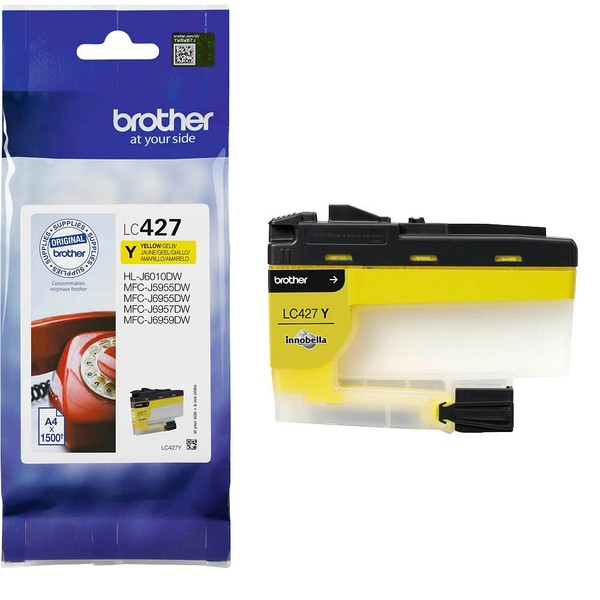 Brother LC-427 Y Gelb Original Druckerpatrone Yellow Ca. 1500 Seiten Telefon-image