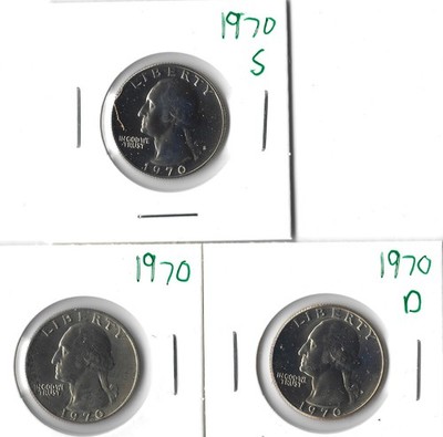 Coin United States 25 Cents (Washington) 1970 KM164a, From mint and proof sets