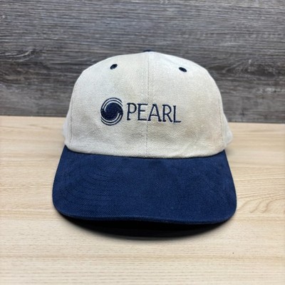 VINTAGE Pearl Logo Yupoong Hat Cap Snap Back Blue White Mens