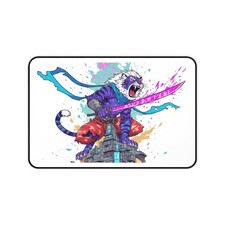 Samurai Tiger Artwork Desk Mat  Neon Sword, Anime Style
