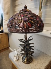 Ornate Table Lamp Stands 22ins High Shade 13ins Diameter Exellant Condition #2