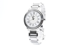 FENDI 25400L White Silver Mens Wristwatch Battery Replaced Timepiece
