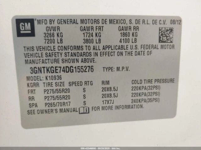 Medidor de flujo de aire de inyección de combustible usado se adapta a: Chevrolet Avalanche 1500 2013 grado 3,0 Foto 2 de 4