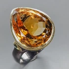 GEM 20 ct+ Natural Citrine Quartz Ring 925 Sterling Silver Size 8.5 /R437947
