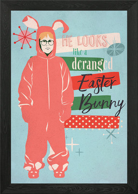 Gestörter Osterhase gerahmtes Wandbild Poster Leinwanddruck Bild
