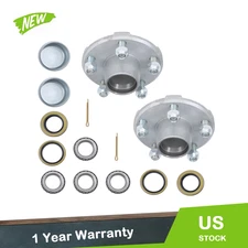 2 Sets 5 on 4.5" Galvanized Trailer Hub Kit For 2000 lbs.1"or1.0625"Spindle