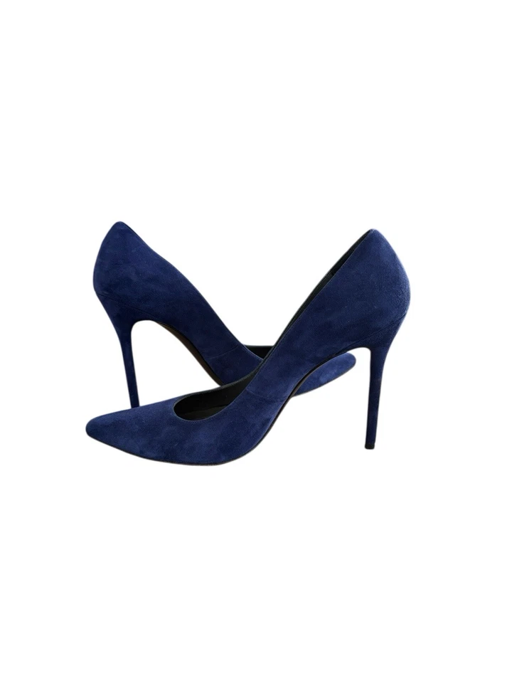 Tacones de aguja Stuart Weitzman azul gamuza punta talla 11 Foto 4 de 4