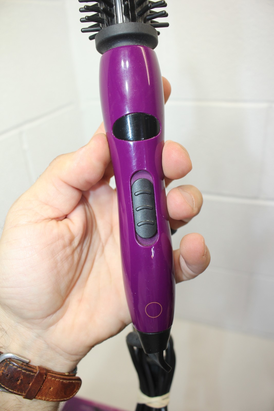 Instyler Hot Round Brush Curling Ionic Styler 30336 Purple, 2 heat settings