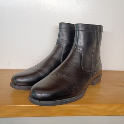 Florsheim Men's 10.5 EEE Midtown Plain Toe Zipper Boot Leather Wide Office Black