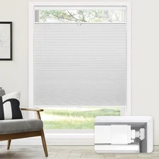 No Tools No Drill Cordless Cellular Shades, Top Down Bottom Up (TDBU) Honeyco...