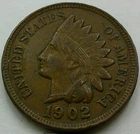 US 1902 Indian Head Cent  **