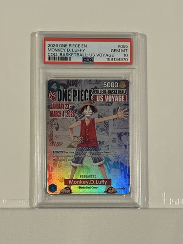 Monkey.D.Luffy (055) (College Basketball US Voyage) P-055 One Piece PSA 10