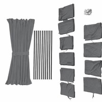 Sonnenschutz VorhäNge Set FüR VW T5 T6 Caravelle L1 DoppelhecktüR Grau 03-24