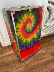 TIE DYE SWIRL Dorm Chest C&N Footlockers Steel Storage Trunk Heavy Duty & Groovy