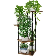 Bamworld 4 Tier Plant Stand Small Plant Shelf for Indoor Plants Corner Flower...
