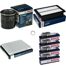 BOSCH Inspektionspaket mit Dichtring Zündkerzen für Hyundai i20 1.4