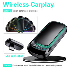 Wireless CarPlay Adapter for Apple iPhone  Android Auto USB Adapter Plug  Play