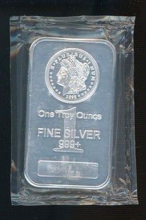 Auction #2 1898 1 Troy Ounce .999 Fine Silver Bar Morgan Stamped