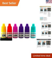 Gold, Silver Platinum Testing Kit Solutions w/ 2x2 Stone Tester- Real/Fake ...