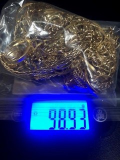 B2379 Untested Vermeil gold over sterling Marked 925 Scrap 97 grams No stones