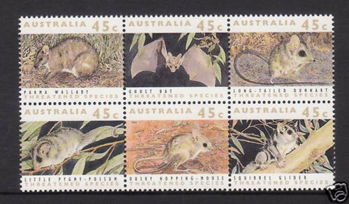 1992 Threatened Species - MUH Block of 6 Stamps (A) - Picture 1 of 1