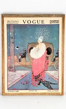 Vintage Helen Dryden Vogue Magazine Jan 15 1918 Cover Wood Plaque Laminated