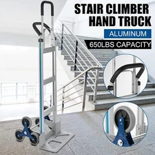 2 in 1 Aluminum Stair Climber Hand Truck Heavy Duty Climbing Cart Dolly 650 Lbs