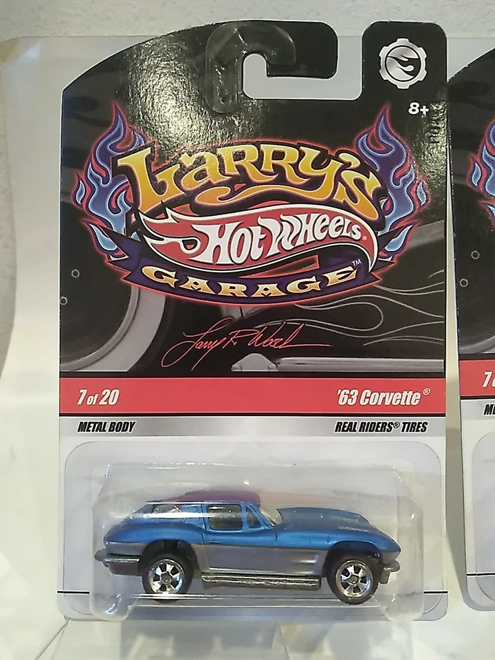 Hotwheels 2009 Larry's Garage 63 Corvette 1 Chase azul/plateado y 1 negro lote de 2 Foto 3 de 4