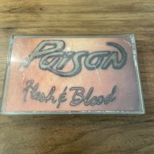 POISON Flesh and Blood Cassette Tape Capitol Records Heavy Metal Hard Rock