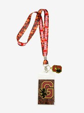 Harry Potter Hogwarts School GRYFFINDOR ID Card Holder Neckstrap Lanyard w/Charm