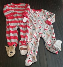 Carter's Just One You 5T Christmas Pajamas Sleeper Set of 2 Santa  Reindeer NWT