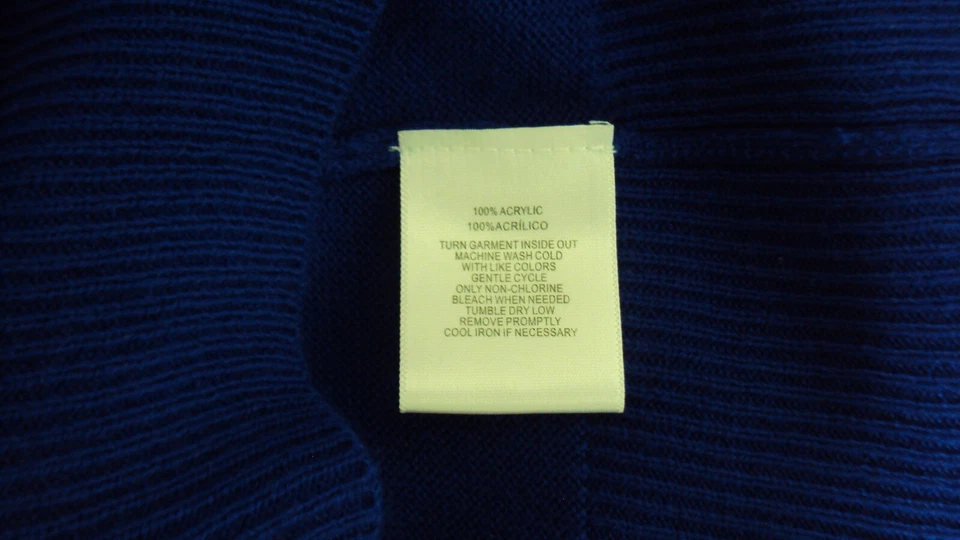 Suéter Pullover Sag Harbor Talla L Azul Manga Larga Cuello Redondo Foto 4 de 4