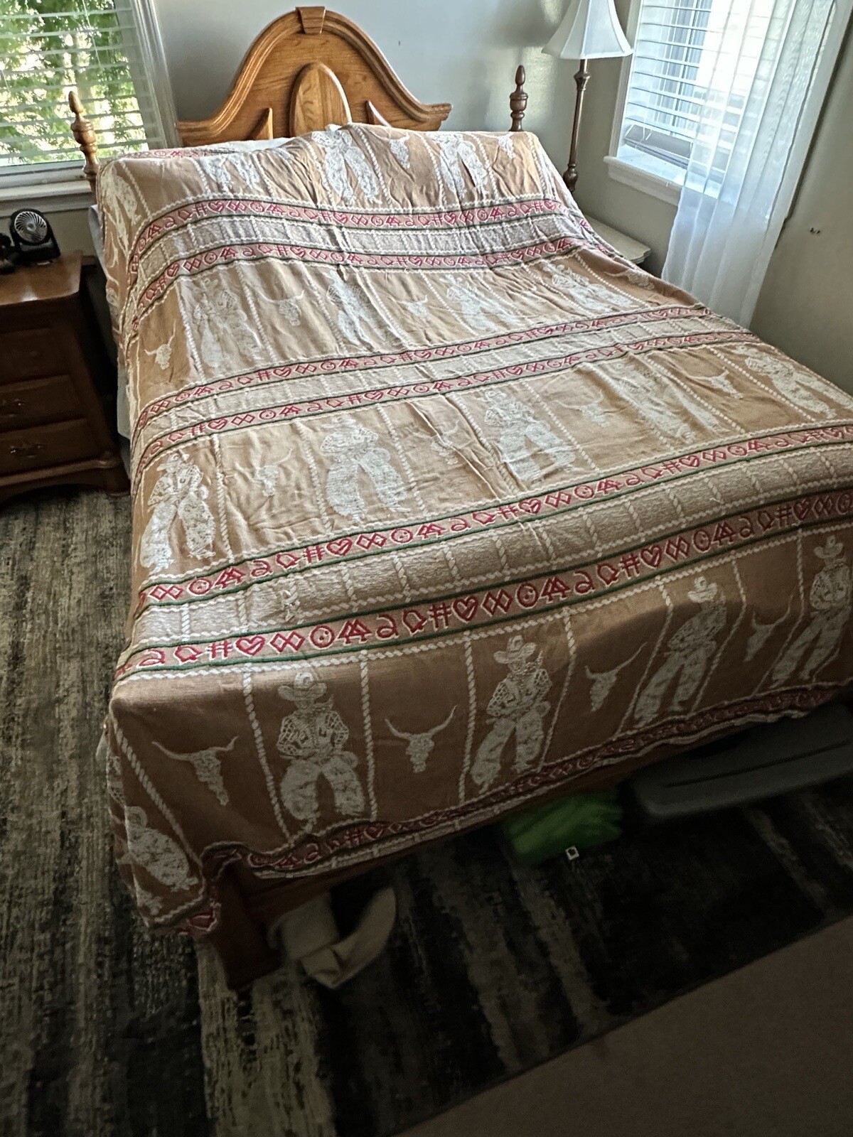 Bates Disciplined Bedspread Vintage Cowboy And Steer Brands 1950s RARE! eBay